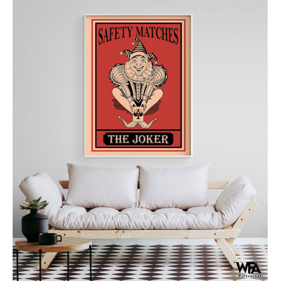 Joker Safety Matches By Mark Rogan, Joker Vintage Brand Poster, Man Cave Decor, Mens Room Decor Art, Casino Poster Print, Playroom Decor