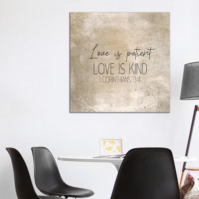 I Corinthians 13:4 Square by Kimberly Allen - Wrapped Canvas Gallery-Wrapped Canvas Giclée