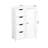 White Bathroom Storage Cabinet - Adjustable Shelf And Routed Handle Drawers For Organizing With 4 Modern Design Office, Study