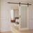80"Frosted Glass Solid Pine Wood Sliding Barn Door with Installation Hardware Kit(No Assembly Required)-98376480