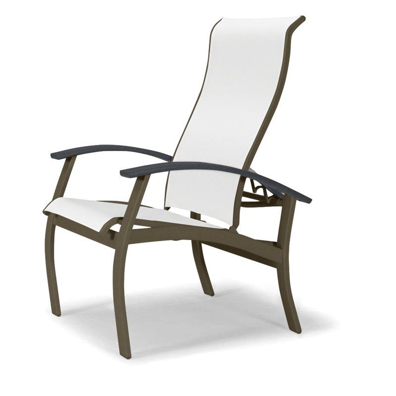 Chaise de patio Askar, Graphite classique, Blanc 6D Sunbrella®, Bois de plage texturé
