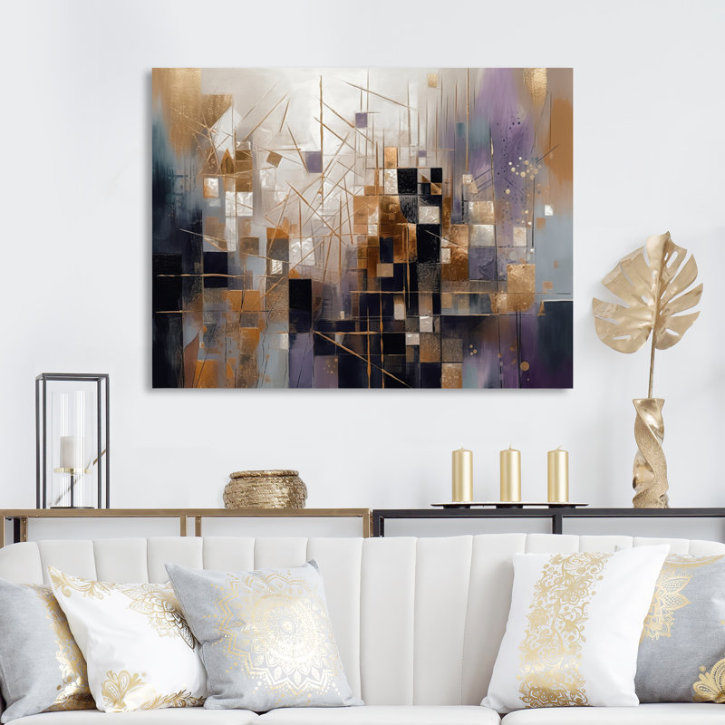 «Soft Color Composition I», reproductions d'art mural géométrique moderne, H 12 po x l 20 po x P 1 po, Toile tendue