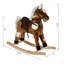 Chaise de cheval à bascule en métal pour enfants avec musique de comptine - brun foncé