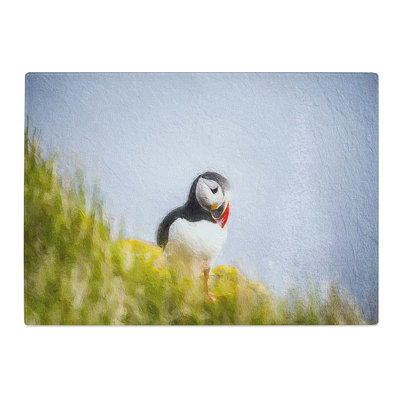 Glass Lone Atlantic Puffin Chopping Board