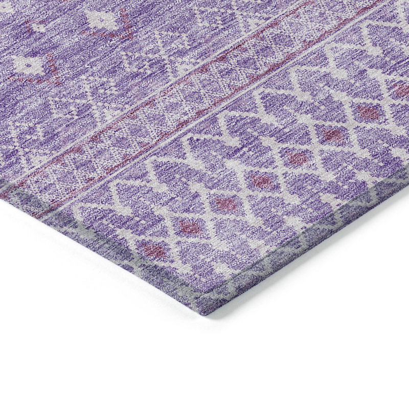 Tapis d'intérieur lavable et tribal lavande et mauve 3 pi x 5 pi