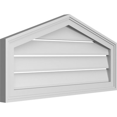 Peaked Surface Mount Signature Urethane Functional Gable Vent 13/12 Pitch, Primed Tan
