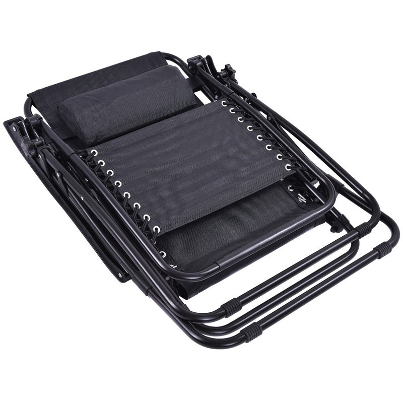 Chaise pliante zéro gravité Bengt, Noir