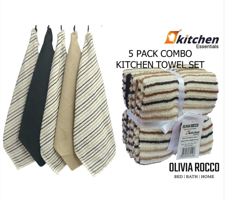 Stripe Kitchen Towel, Natural