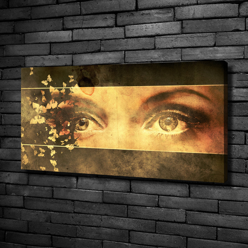 Eyes And Butterflies - Wrapped Canvas Print