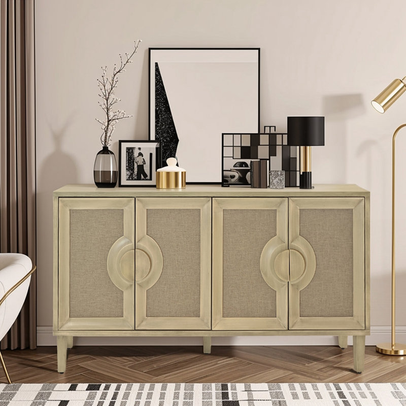 Armoire 59,84 "à 4 portes rétro