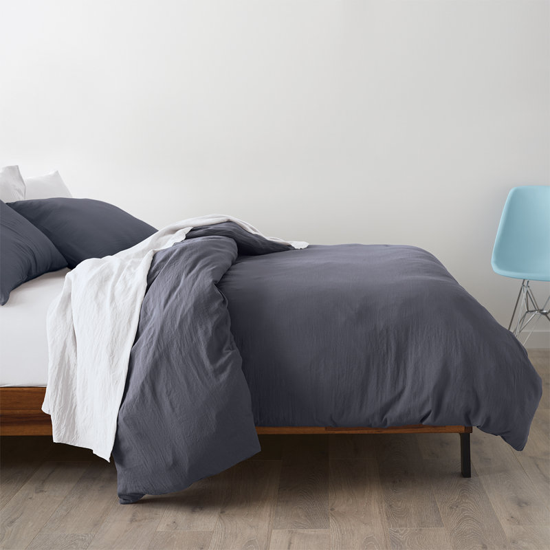 Ensemble de housse de couette en microfibre Home Collection Cozy Touch, Anthracite, Très grand