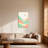 Abstract Soft Pastel Mountain Landscape With Sun