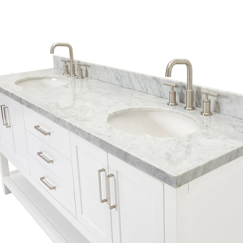 Magnolia Bath Vanity Oval Basin S073DCWOV, White