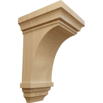 3 1/2"W x 3 3/4"D x 6"H Mini Jefferson Wood Corbel, Cherry (2-Pack)
