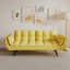 74 po canapé jaune doux avec deux accoudoirs coussin décoratif confortable
