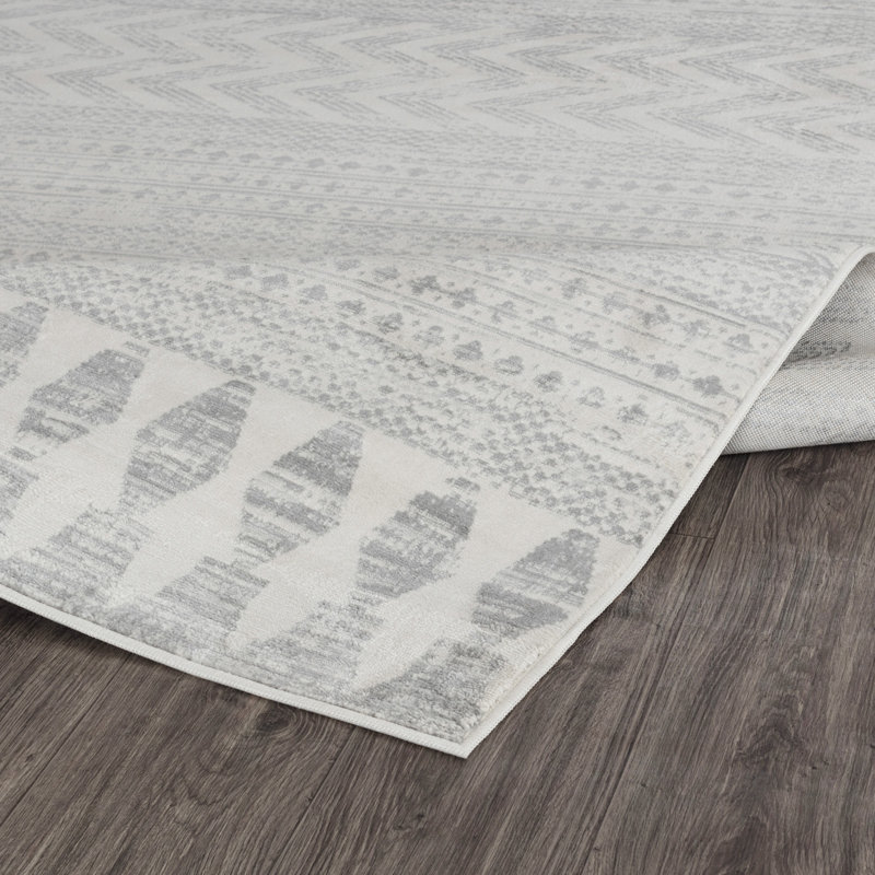 Grey/Off-White Rug, Rectangle 160 x 215cm