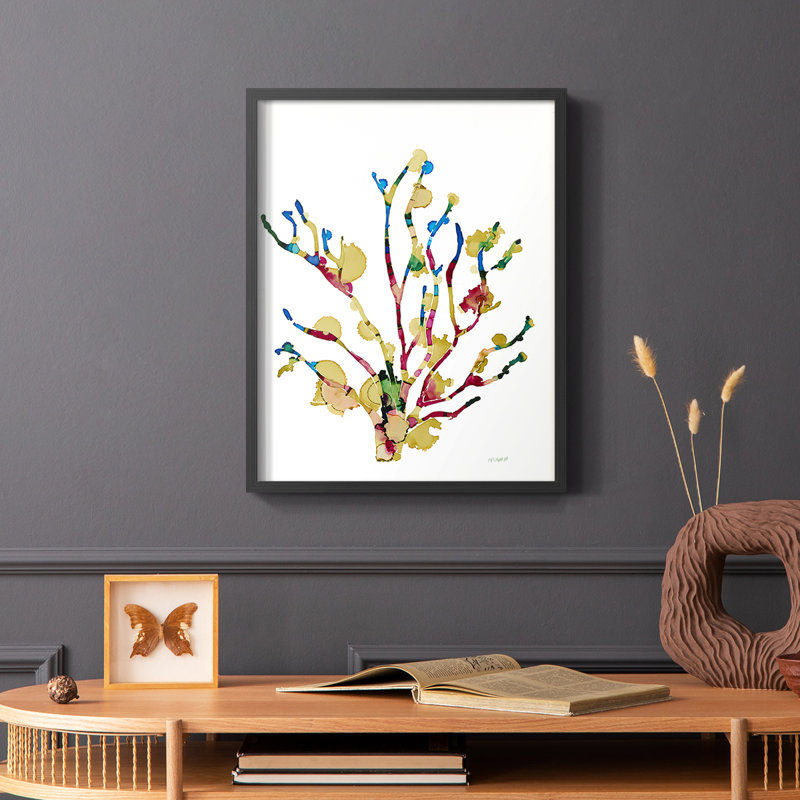 Sea Coral III, reproduction encadrée - bois massif, Noir, H 28 po x l 22 po