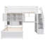Lit mezzanine avec bureau intégré et escalier-1142914708