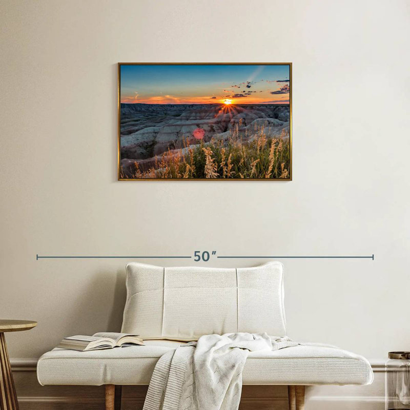 Parc national Badlands, Cadre flottant doré, 31 po x 21 po