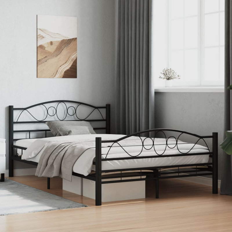 Metal Bed, Black, 120 x 200cm