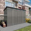 Remise de rangement en métal durable, acier gris, conception moderne pour la cour et le jardin