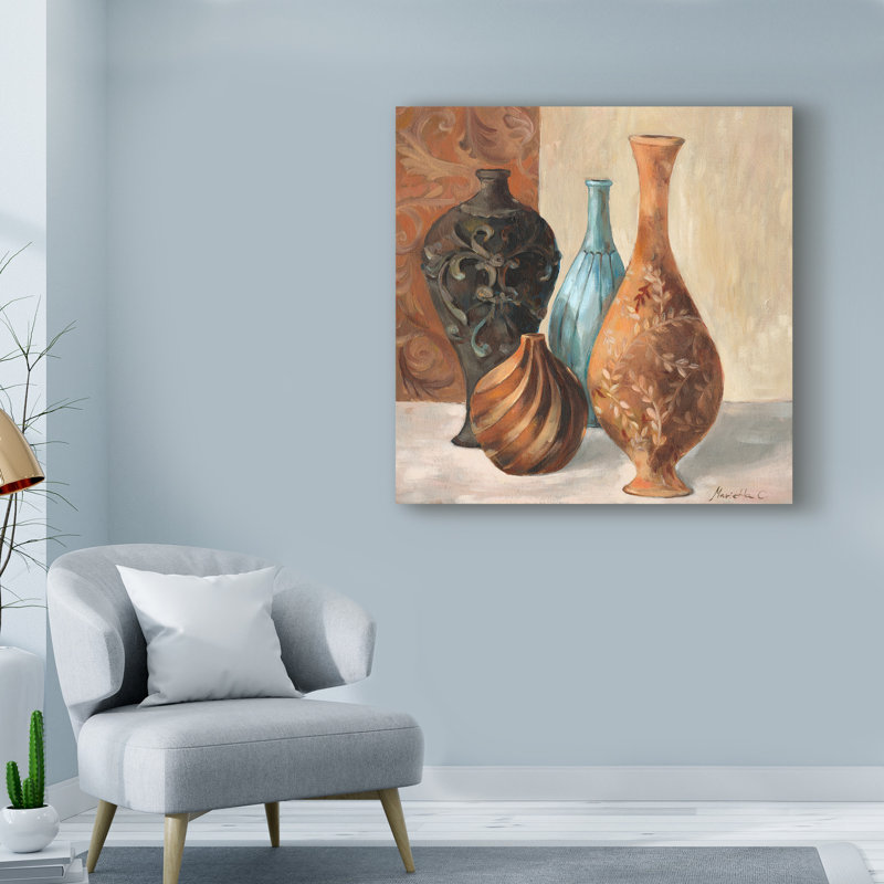 «Spa Vases I» par Marietta Cohen, reproduction sur toile, H 18 po x l 18 po x P 2 po
