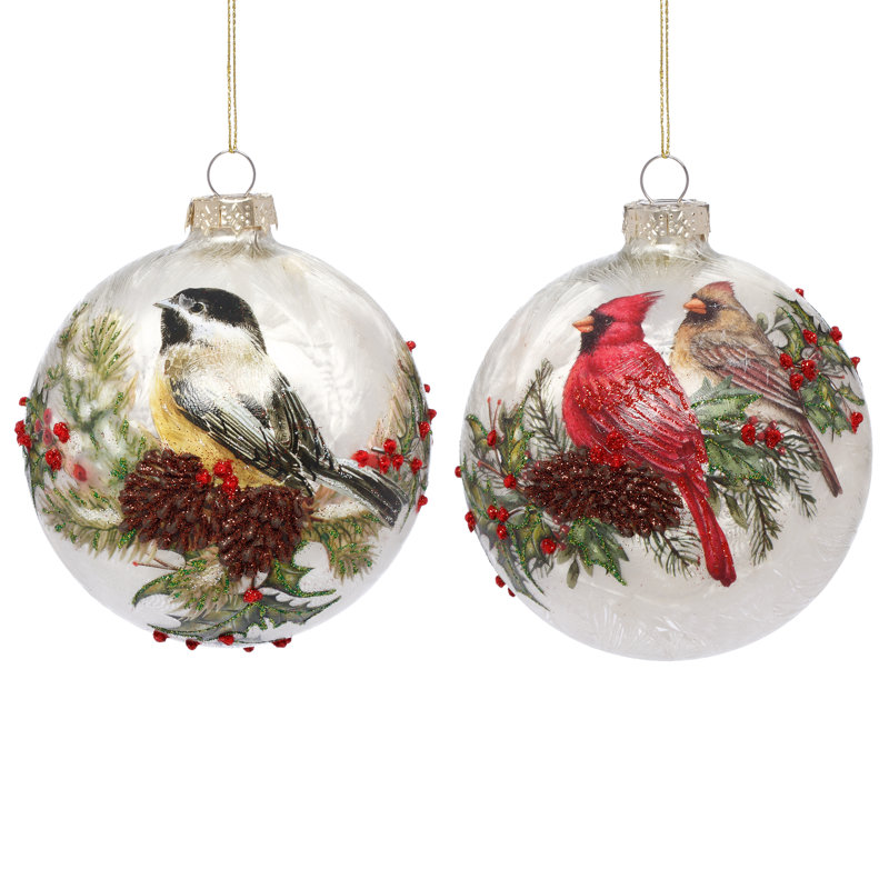 Cardinal Chickadee Ornament, 4 Inches