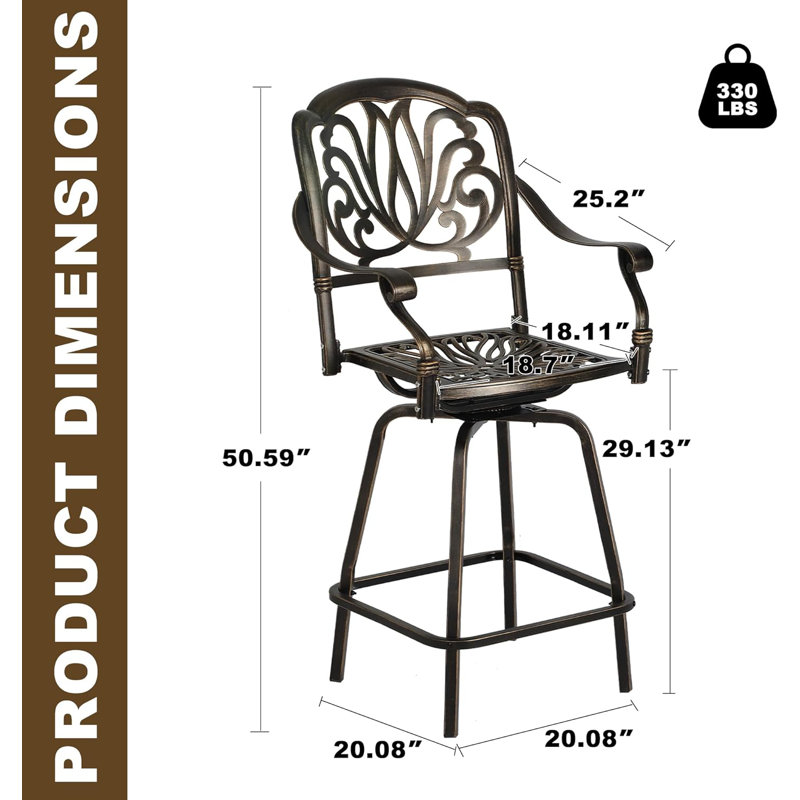 Tabouret de bar d'extérieur 29,13 po Cirrus