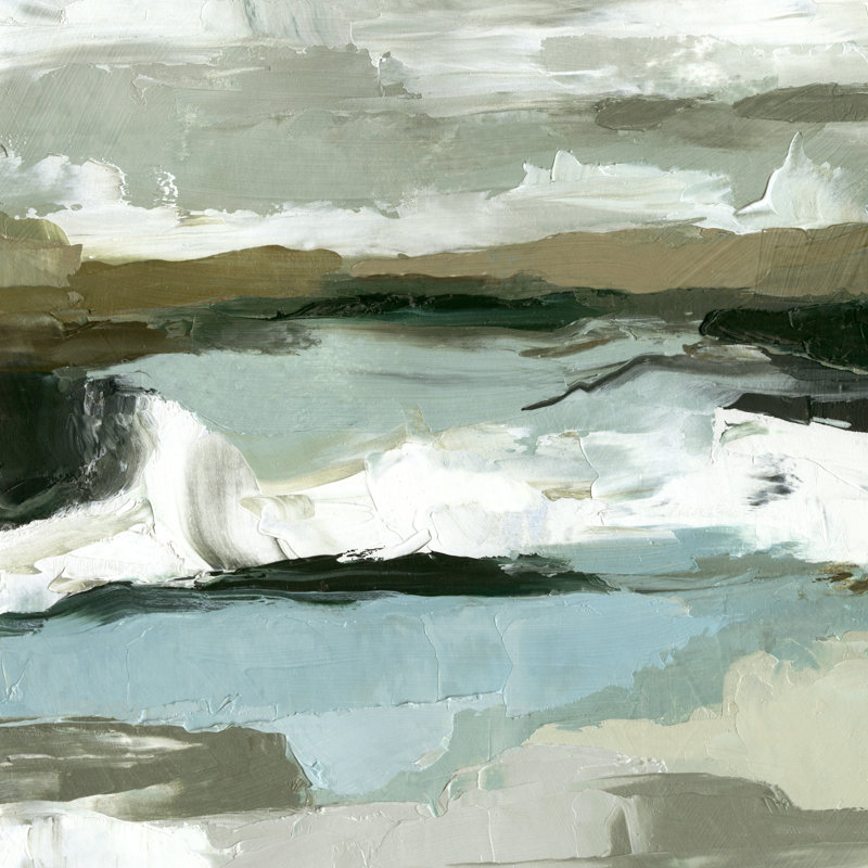 «Textured Ocean Tide II» par Emma Caroline - peinture sur toile tendue, H 20 po x l 20 po