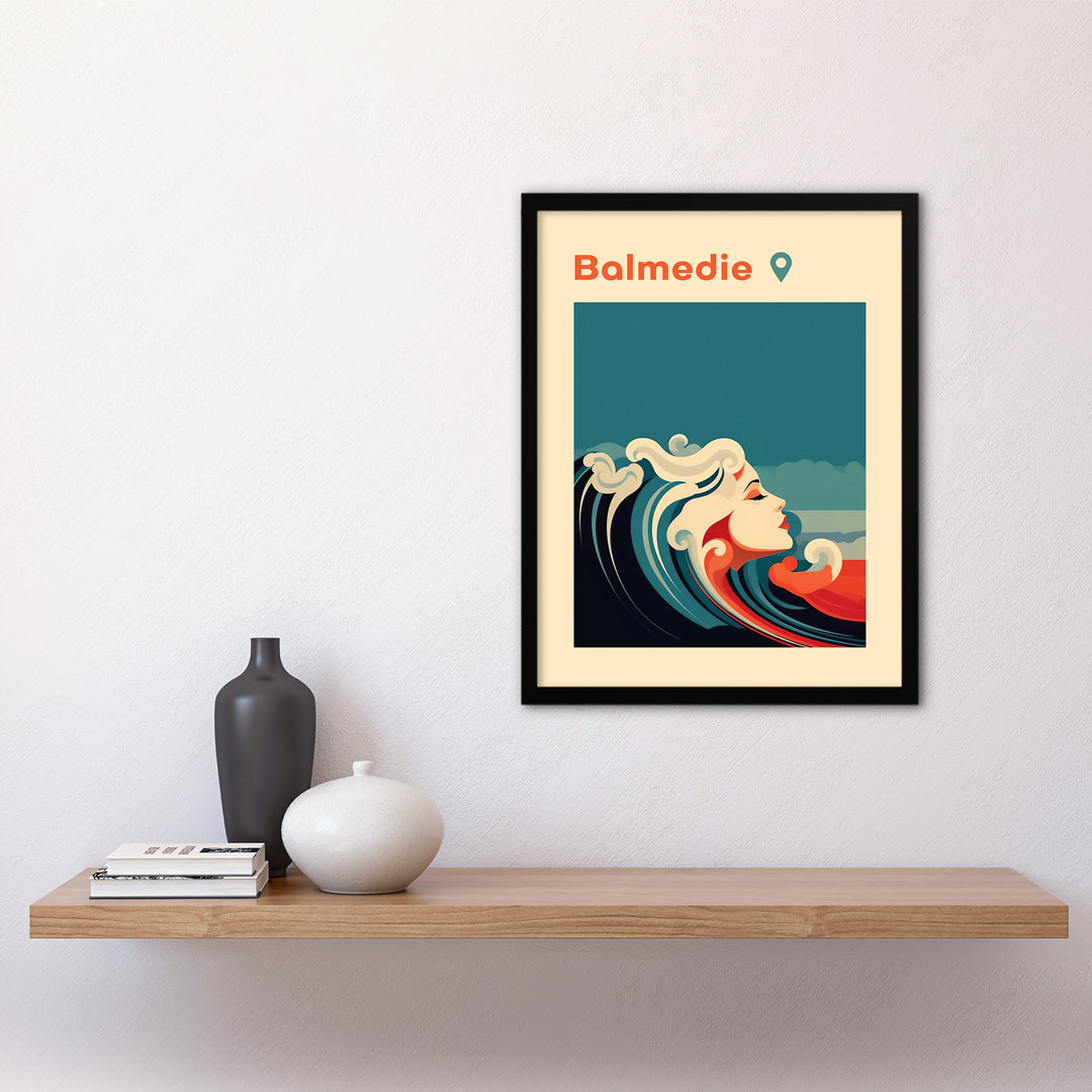 Flannery The Seaside Calls Balmedie Beach Scotland UK Modern Waves Sea Siren - Single Picture Frame Print
