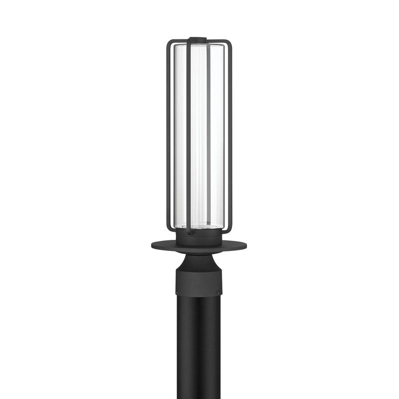 Florin, Outdoor, 16", Sand Black, Clear Glass