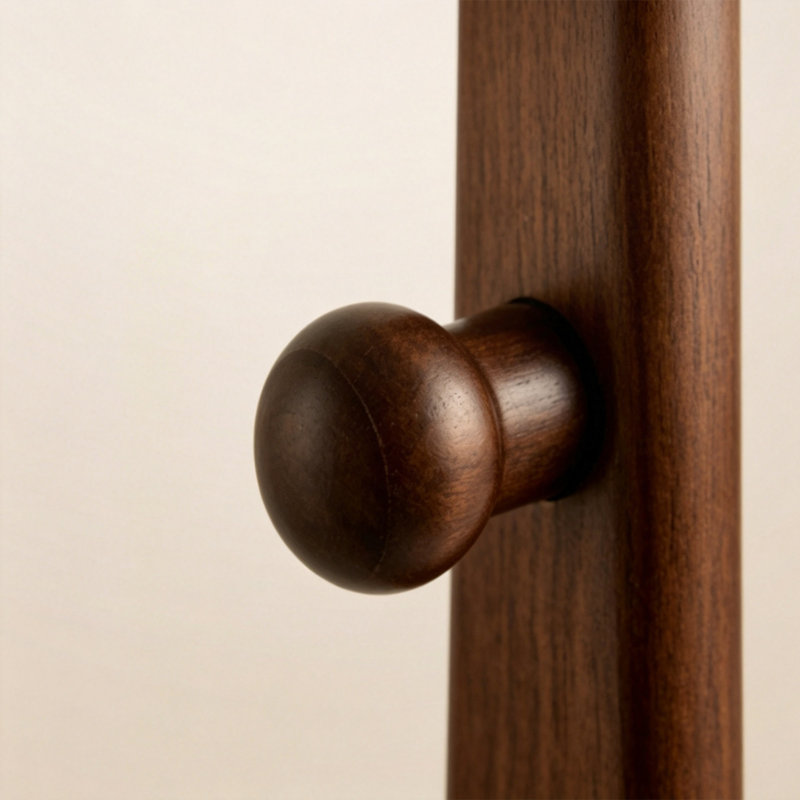 Black Walnut Mobile Hallway Coat Rack