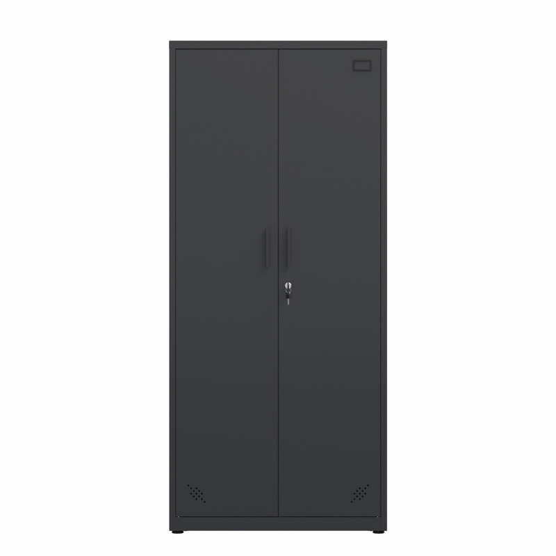 Classeur, armoire de rangement haute avec 2 portes pour la maison et le bureau