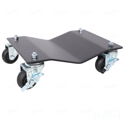 Lot de 2 chariots de manutention professionnels en acier d'une capacité de 2500 lb, chariots à roues robustes, chariots pour voitures, patins à pneus en acier avec freins