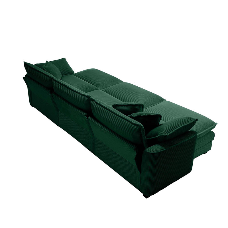 Canapé surdimensionné à coussin modulaire avec repose-pieds portatif, Vert