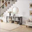 Table basse à 3 niveaux de style industriel blanc avec rangement spacieux de 70,87 pouces pour le hall d'entrée du vestibule-2120459320