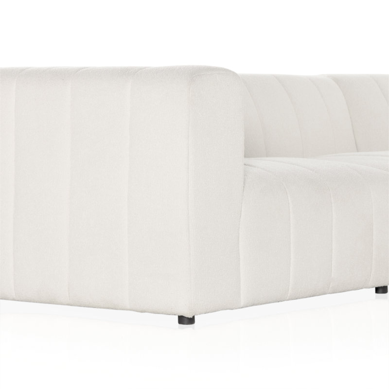 Langham Channeled 6 - Piece Sectional, Left Hand Facing, Fayette Cloud Polyester Blend, 28" H x 157" W x 122" D