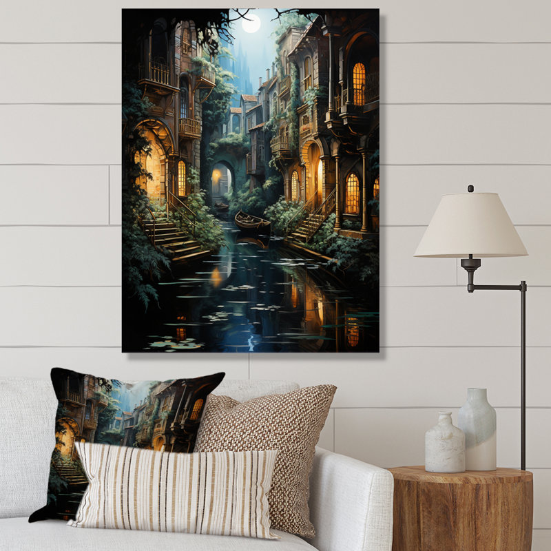 Impression sur toile «Beige Canal», H 20 po x l 12 po x P 1 po, Toile tendue