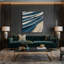 Art mural horizontal sur toile à rayures horizontales gris acier-687763700