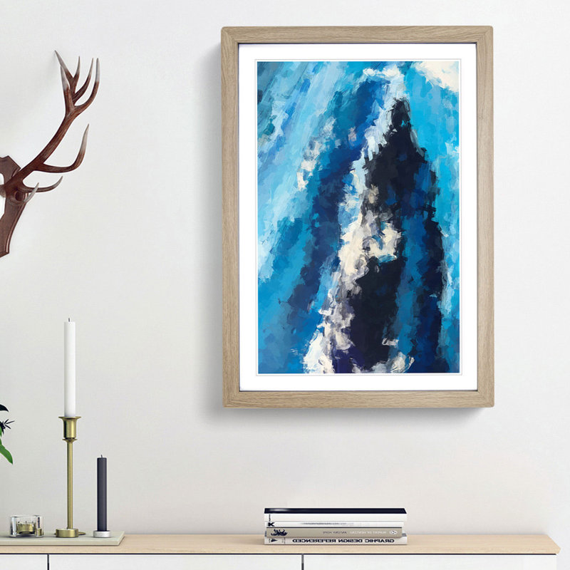 Abstract Art Painting Vol.3 - Framed Print, 36cm H x 27cm W x 2cm D, Oak Framed