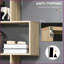 Bibliothèque, étagère de rangement en forme de S à 6 tablettes en H 75,5 po | Bois d'ingénierie | Naturel