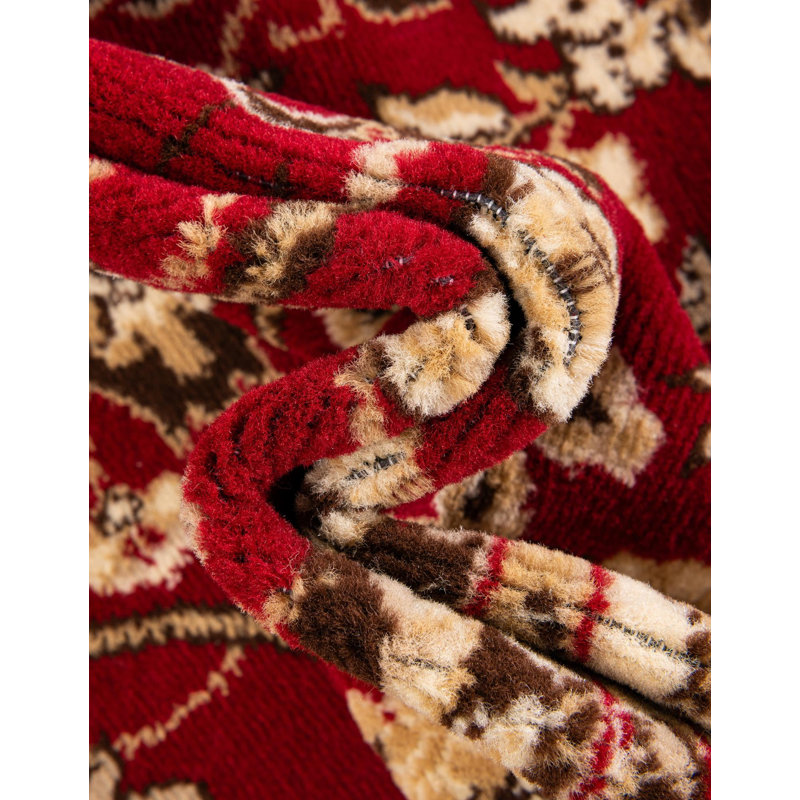 Tapis bourgogne Bhatari, Rectangle 5 pi 3 po x 8 pi, Burgundy
