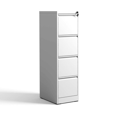4 Drawer Metal File Cabinet With Lock, Steel Structure For Office/Home, Tilt, Full Extension Drawers Organization Strong Steel, Tilt Design Intuitive Handling And