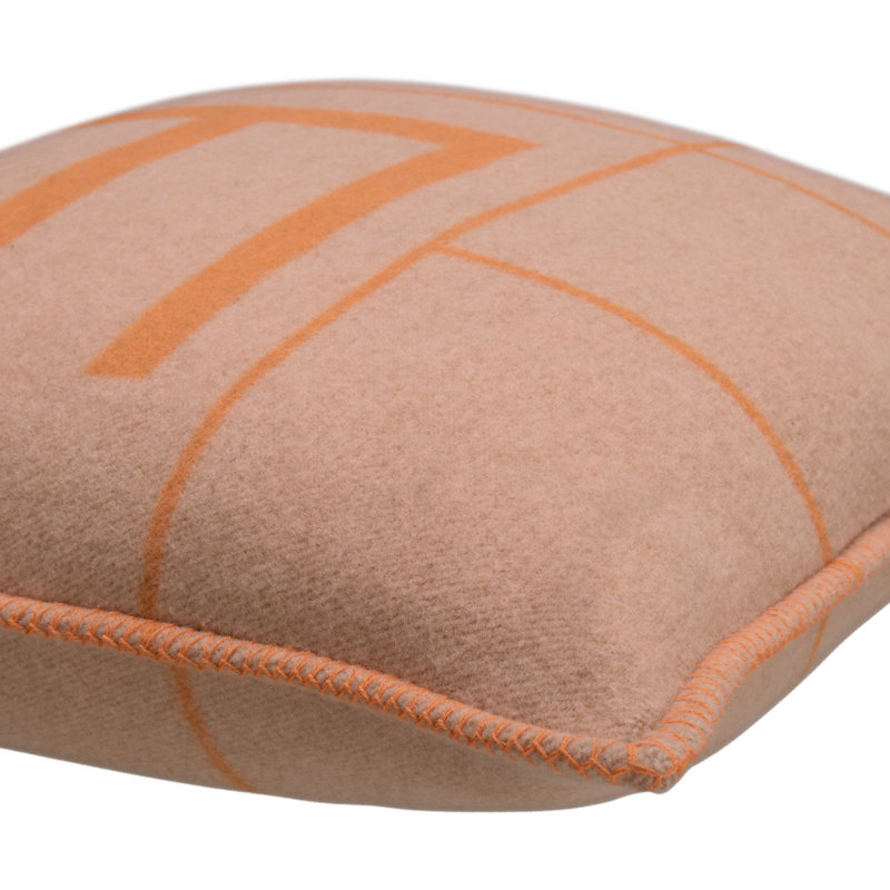 Rhoda Wool Square Pillow Cover & Insert, Orange, 21.65"H x 21.65"W
