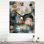 Horloge murale verte et brune Libération artistique III - Boho