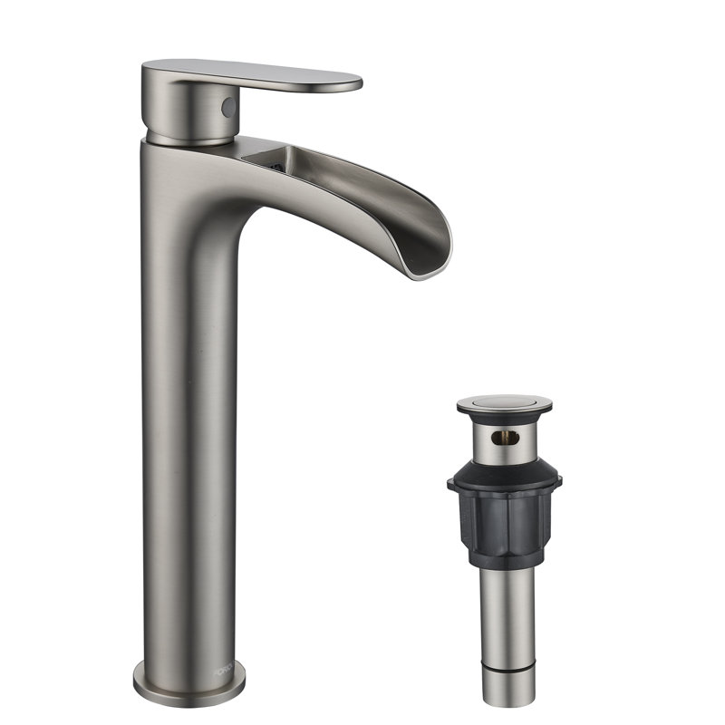 Robinet de lavabo vasque avec drain, Nickel brossé