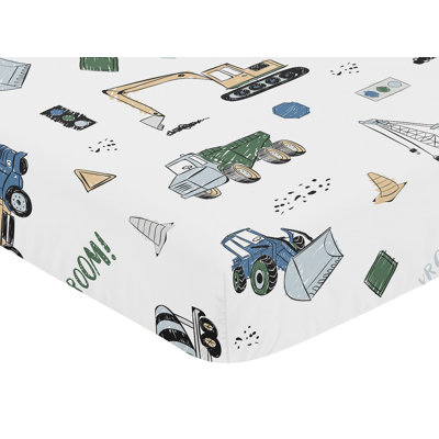 Construction Truck Fitted Crib Sheet