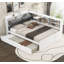 Lit plateforme en bois avec lit gigogne, tablettes et tête de lit-107388508-107388509