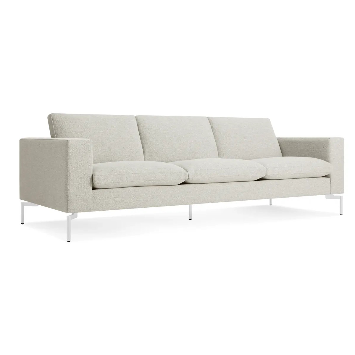 New Standard Upholstered Sofa, White, 32" H x 92" W x 35" D, Maharam Mode in Clavicle Polyester Blend