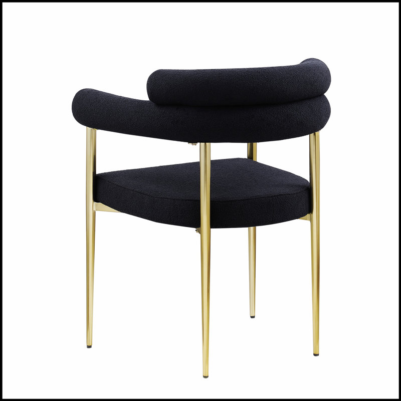 Ensemble de 2 chaises de salle à manger de style Mid-Century moderne avec accoudoirs empilés et tissu moelleux pour une assise confortable
